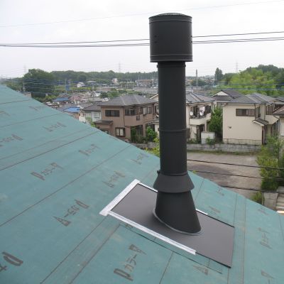 薪ストーブ設置工事　埼玉県　職人技・・・　１