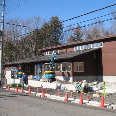 薪ストーブ設置工事　千葉県　正面からは・・・