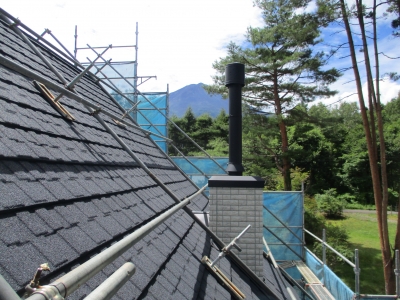 煙突と富士山