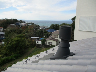 屋根上煙突
