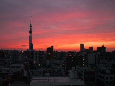 スカイツリーと夕焼け