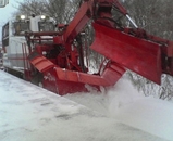 薪ストーブと雪