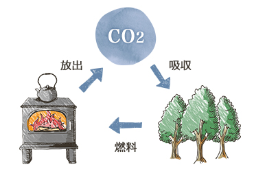 カーボンニュートラルな循環型エネルギー「薪」の利用